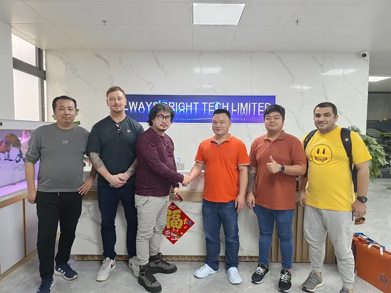 Clients Inspecting LED Production Line