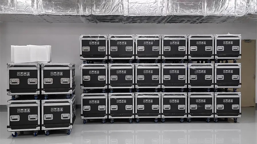 Rental LED display flight case packing readiness check