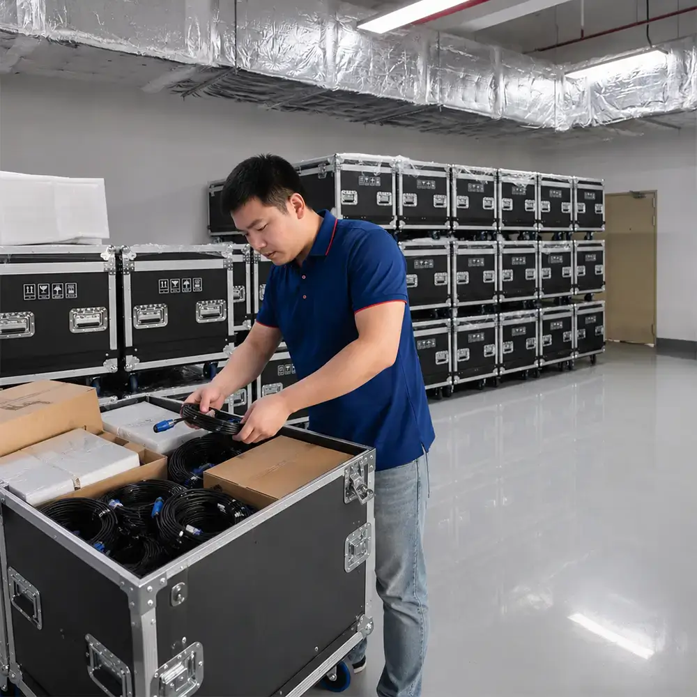 Comprehensive spare parts planning for rental LED screens including modules, power supplies, and accessories
