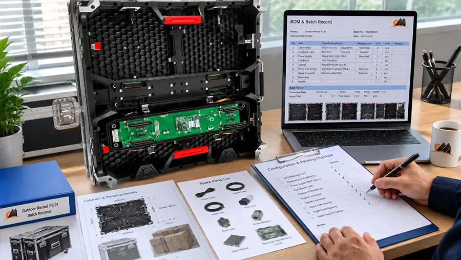 Detailed LED display BOM and component configuration documentation